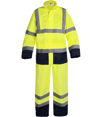 Kišno odelo - pantalone + jakna HV Oxford nylon/PU žuto-teget